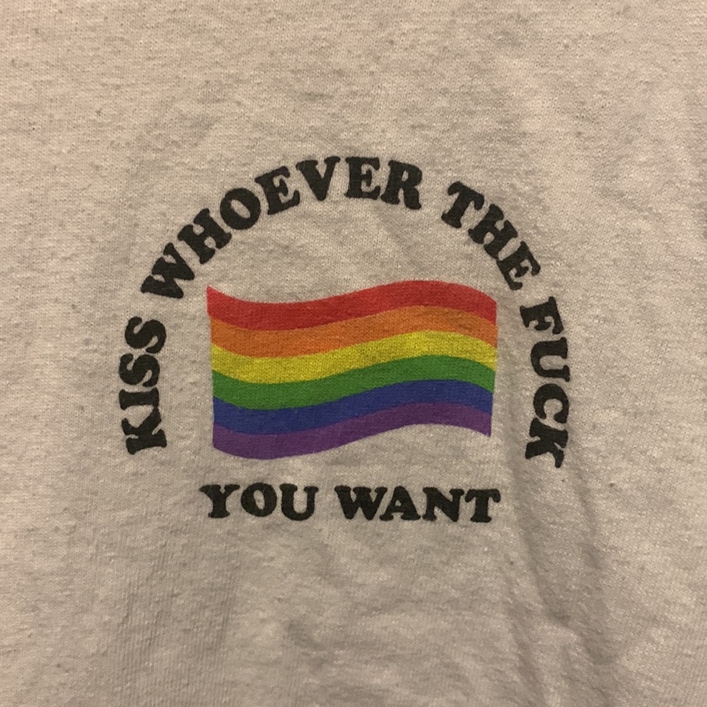 *spencer’s gay pride white long sleeve t-shirt size xl - Picture 2 of 5